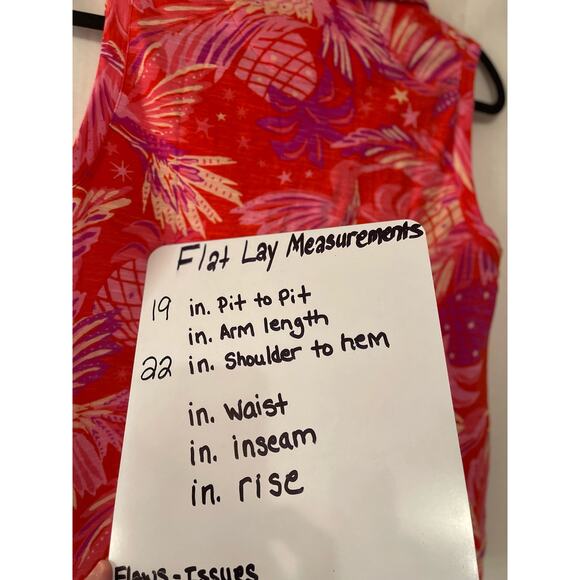 Sigrid Olsen Floral Print Pink Red Sleeveless Cotton V Neck NWT Women Small Top - Picture 7 of 7